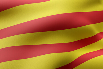 3d Catalonia region flag