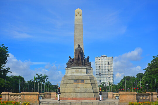 Jose Rizal statue monument at Rizal park in Manila, Philippines