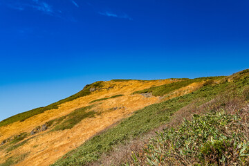 日本　栗駒山草紅葉と登山道