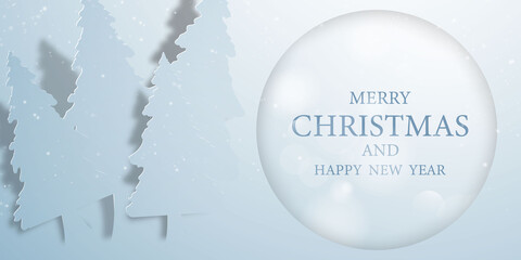 Merry Christmas and Happy New Year background.
