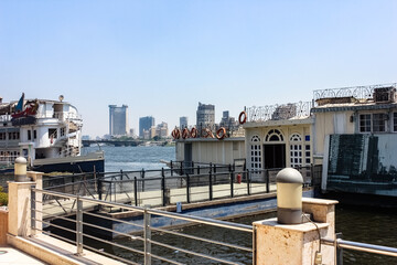 Egypt, Cairo - 05/05/2015: Walk around the city in the afternoon. Buildings and the Nile River.