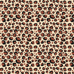 Vector seamless leopard brown pattern