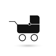 Baby, carriage, buggy, pram, stroller, wheel icon. Flat design.