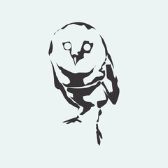 blue and white owl