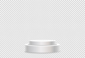 White podium or  showcase to place products  isolate on png or transparent  background for new product, promotion, advertising, vector illustration