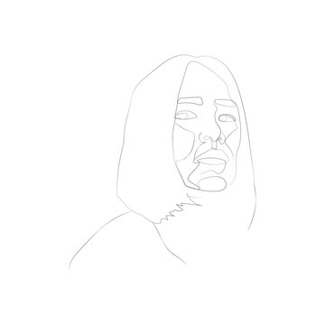recommend clip art: SINGLE-LINE DRAWING OF A FEMALE FACE 17. This hand-drawn, continuous, line illustration is part of a collection artworks inspired by the drawings of Picasso. Each gesture sketch was created by hand. 
                    