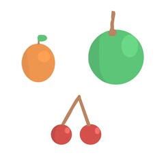 Orange, apple and cherry 
