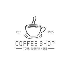 coffee shop logo template vector