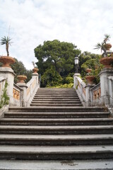 Stairs in Miramare castle garden, Trieste, Italy, october 2016