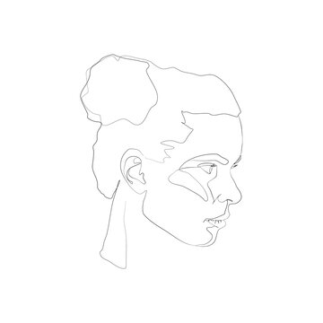recommend clip art: SINGLE-LINE DRAWING OF A FEMALE FACE 23. This hand-drawn, continuous, line illustration is part of a collection artworks inspired by the drawings of Picasso. Each gesture sketch was created by hand. 
                    