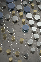 Abstract technological hexagonal background. 3d