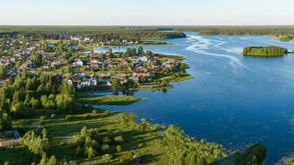 Russian village from above drone