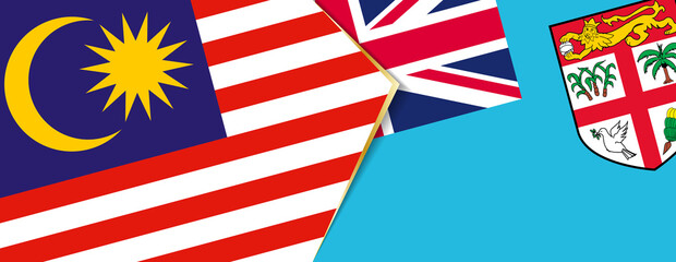 Malaysia and Fiji flags, two vector flags.