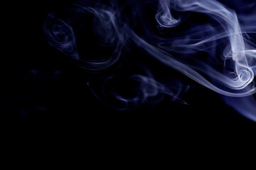 abstract light blue realistic smoke fog overlay refraction texture natural on black.