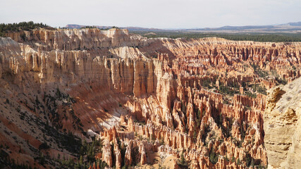 Bryce Canyon National Park with views on the sandstone cliffs from bryce point in Utah, USA.