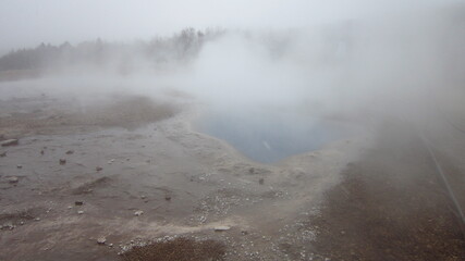 The dramatic Icelandic landscapes with volcanoes, snow, geysers, waterfalls and hot springs