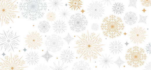 Christmas background with snowflakes and stars for cards, invitations