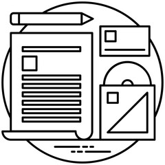 
Vector illustration icon via symbolic representation on document 
