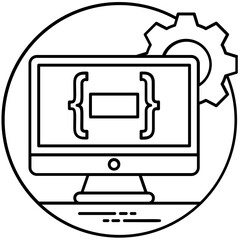 
Computer/mobile application with picture and gears to edit representing process of photo editing 
