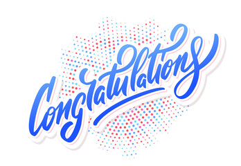 Congratulations. Greeting card. Vector lettering.