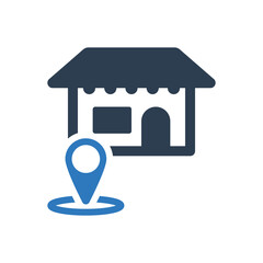 Shop location icon - market address icon	