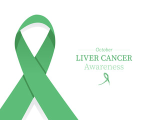 Liver cancer awareness - Emerald green ribbon color