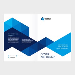 Design of catalog cover, booklet, flyer, creative composition of triangles, red background vector