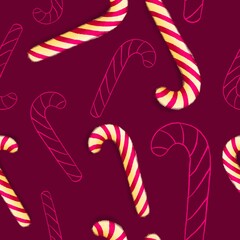 seamles pattern with christmas sweet cane