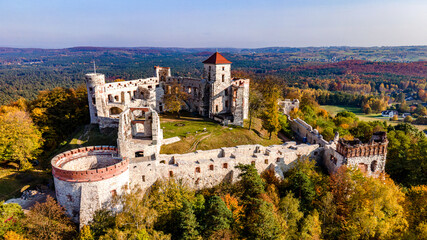 Fototapeta na wymiar Zamek Tenczyn – ruiny zamku leżącego na Jurze Krakowsko-Częstochowskiej