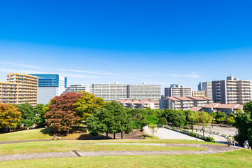 Obraz premium マンションが建ち並ぶ郊外の住宅地