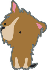 Dog vector cartoon illustration. Cute animal poster design for greeting card, t-shirt, invitation, baby shower, birthday, room decor, print on the wall, pillow, decoration kids interior, baby wear