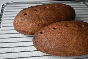 Homemade rye sourdough bread