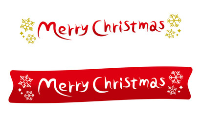 Fototapeta na wymiar モノクロのメリークリスマスのラベルロゴマーク／レタリング／タイポグラフィ　 Merry Christmas characters