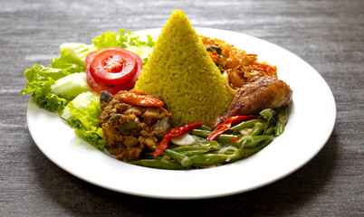 Delicious yellow rice - nasi tumpeng