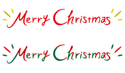 手書きのおしゃれなメリークリスマスロゴマーク／タイポグラフィ／レタリング　 Merry Christmas characters