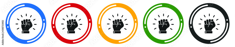 Poster will base icon set. flat design vector illustration in 5 colors options for web design