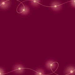 cristmas frame from christmas lights, minimalism