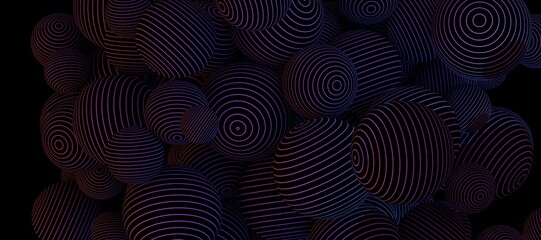 sphere background dark futuristic stripes 3d