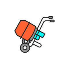 Electric concrete mixer color line icon. Pictogram for web page, mobile app, promo.