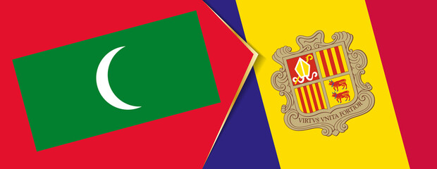 Maldives and Andorra flags, two vector flags.