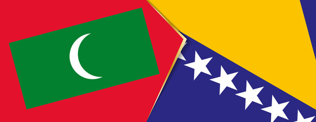 Maldives and Bosnia and Herzegovina flags, two vector flags.