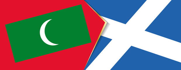 Maldives and Scotland flags, two vector flags.
