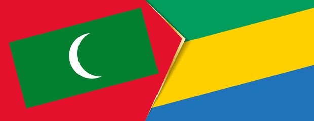 Maldives and Gabon flags, two vector flags.