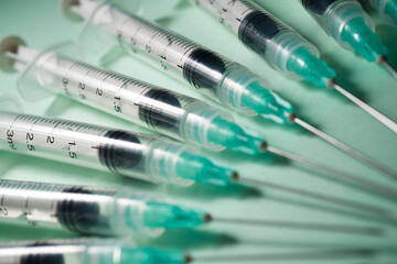 Syringes close-up view
