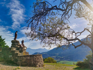 Monument on the site of the Marian apparition of Our Lady of Laus. South of France. 
