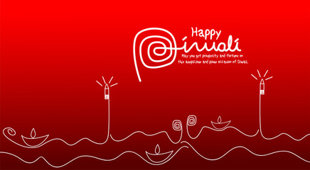 Happy Diwali, Festival of lights ,Vector illustration and Beautiful greeting card for celebration of shubh deepawali
