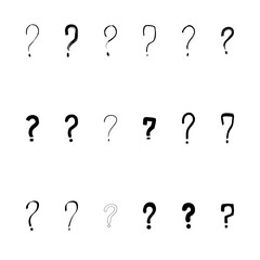 Fototapeta premium Set of hand drawn question marks. Vector illustration.