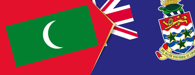 Maldives and Cayman Islands flags, two vector flags.