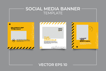 Hype social media post template set. Modern social media post bundle vector, Design editable template for social media post
