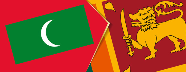 Maldives and Sri Lanka flags, two vector flags.
